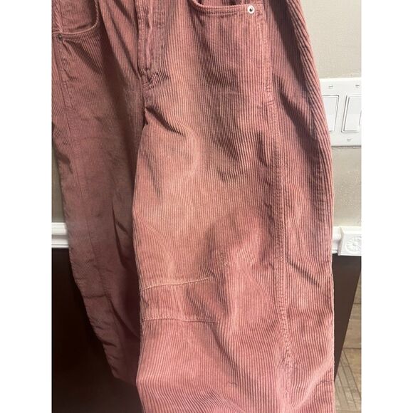 Free People We the Free Good Luck Mid Rise Barrel Pants Jeans Cord Rose 27 NEW - Picture 4 of 5